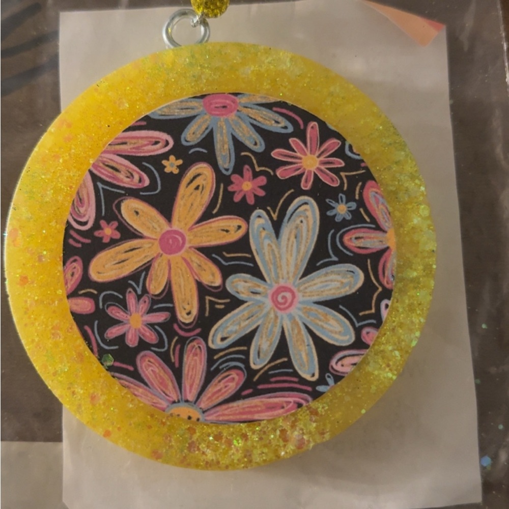 Handmade Yellow Floral Car Freshie